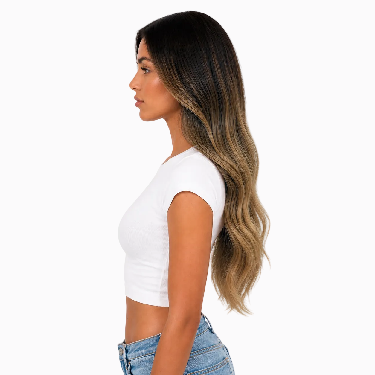 Linda | Echthaarperücke | Dunkelbraun Honig Balayage | Extraliebe
