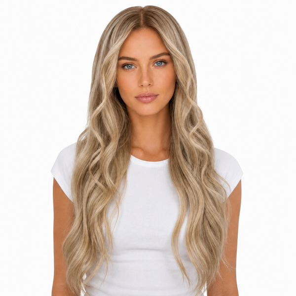Amy , cheveux réels , perruque , plage blonde balayage , Extraliebe
