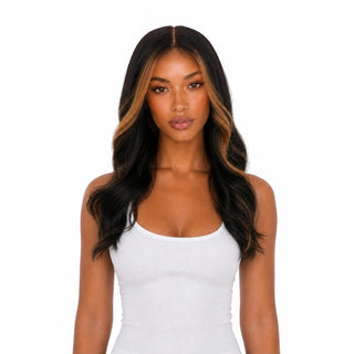 Harley , cheveux réels , perruque , front noir-brun caramel , Extraliebe