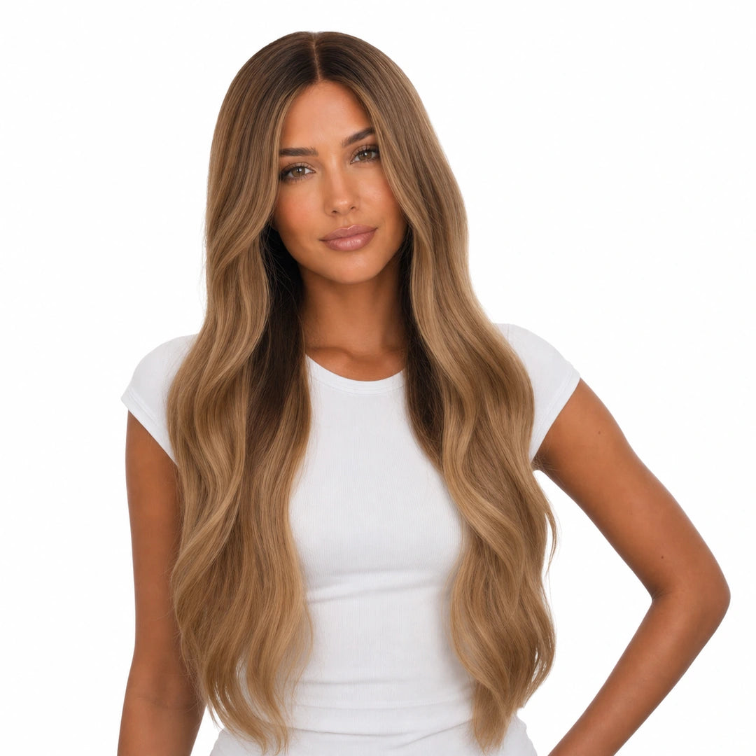 Ina | real hair wig | Mid Caramel Balayage | Extraliebe