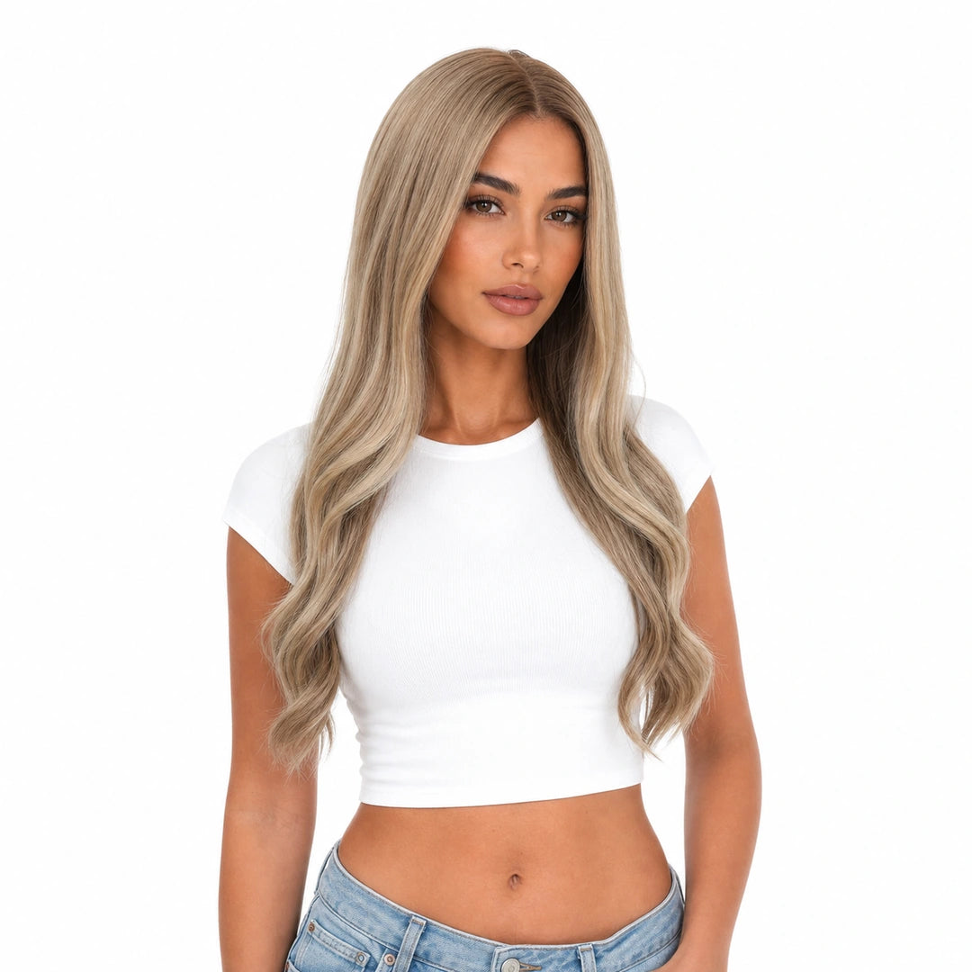 Savannah | Echthaarperücke | Mittelblond Ash Balayage | Extraliebe