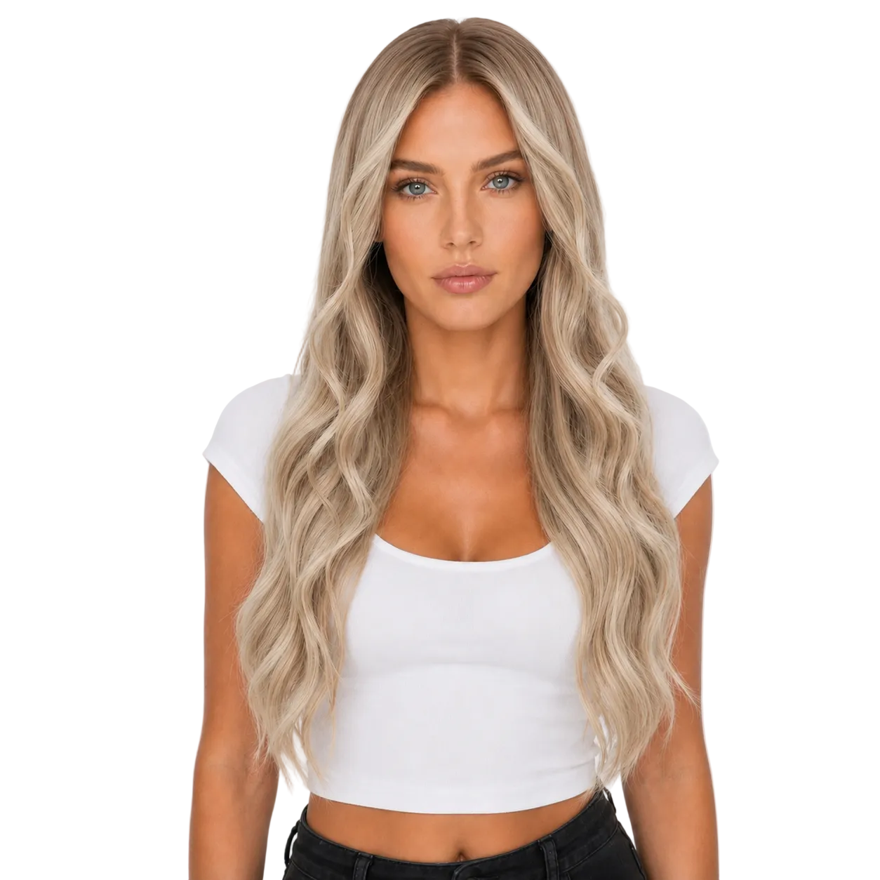Lindsey | Echthaarperücke | Platinum Asch Balayage | Extraliebe