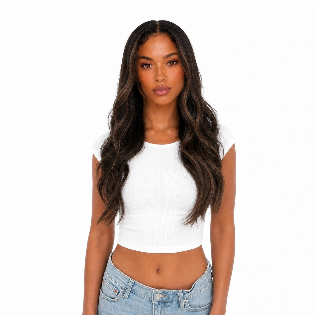 Zelie , véritable cheveux perruque , Mocha brun caramel , Extraliebe