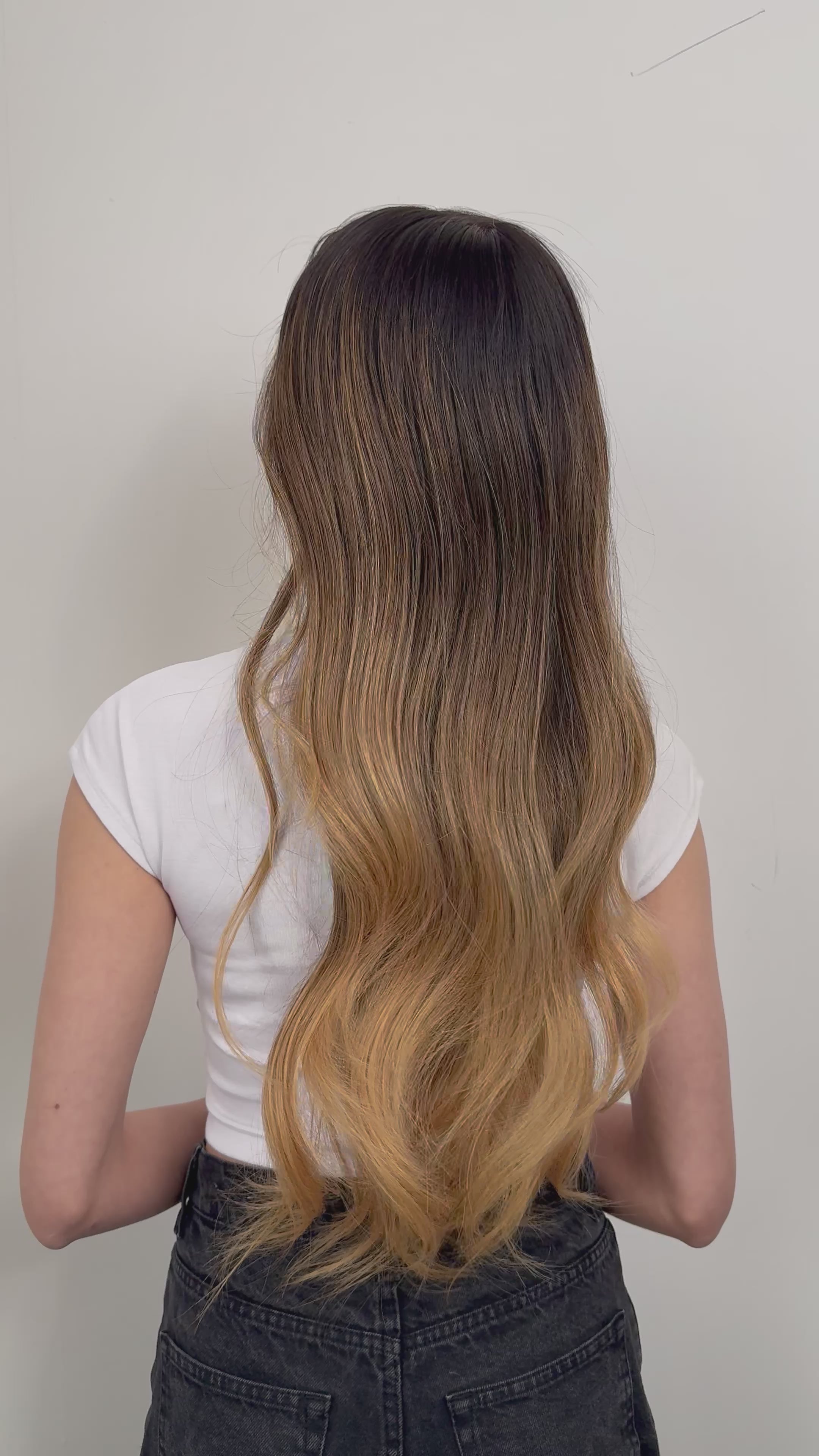 Linda Dunkelbraun Honig Balayage