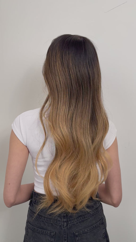 Linda Dunkelbraun Honig Balayage